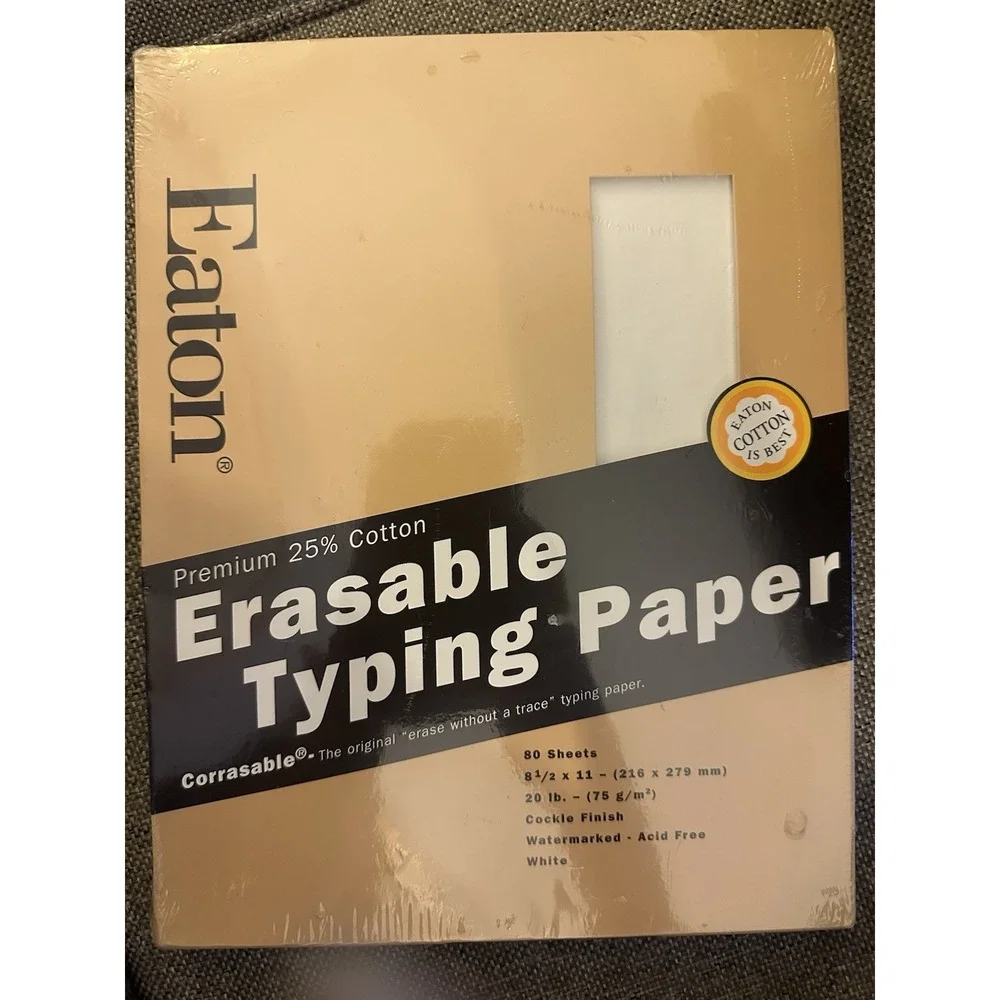 Eaton Erasable Typing Paper‎ 25% Cotton 8.5